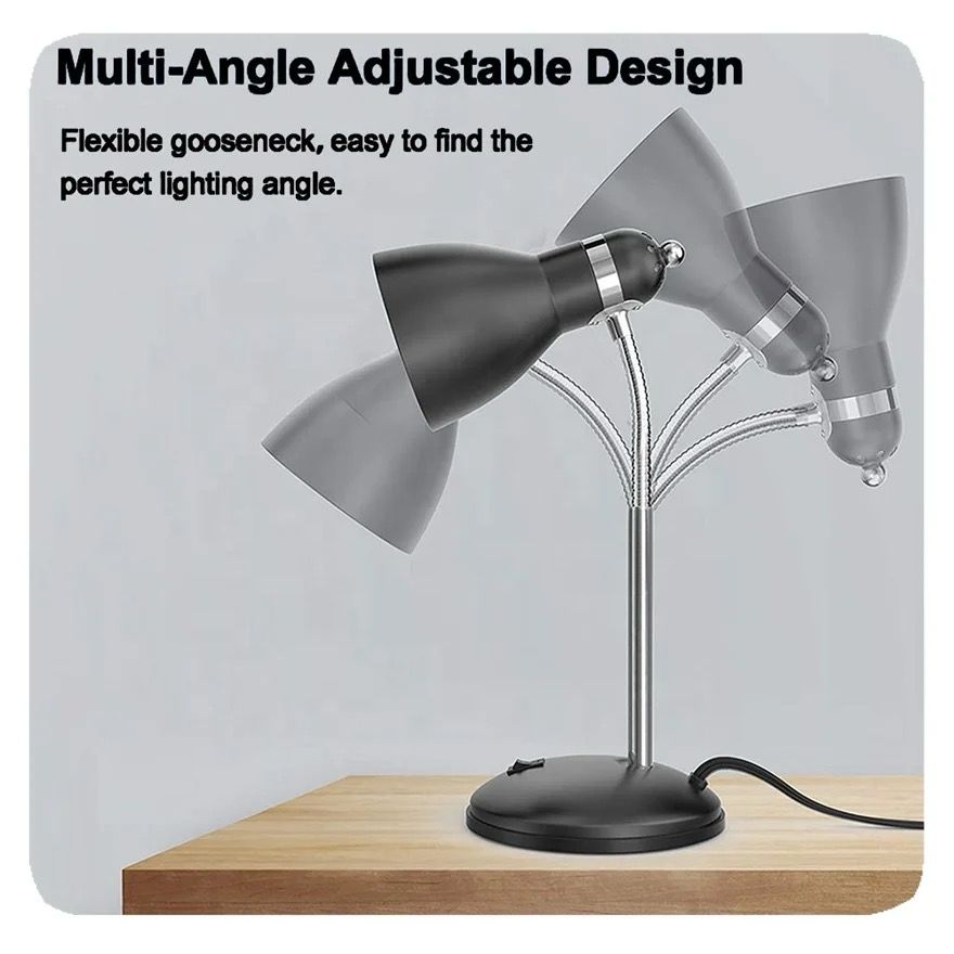 Vista 3 de Lampara Escritorio Cuello Flexible - COLOR: negro